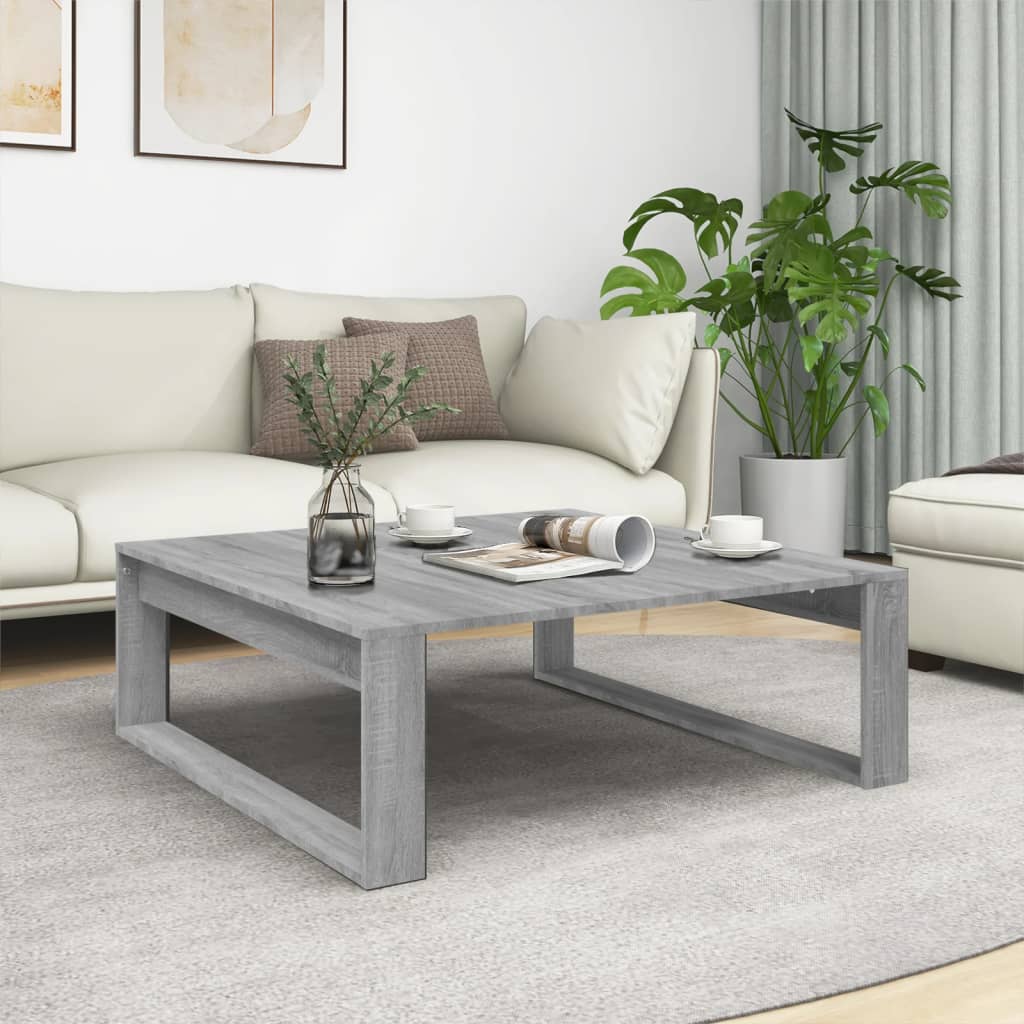 vidaXL Mesa de centro madera de ingeniería gris Sonoma 100x100x35 cm