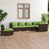 vidaXL Set muebles de jardín 6 piezas y cojines ratán sintético marrón