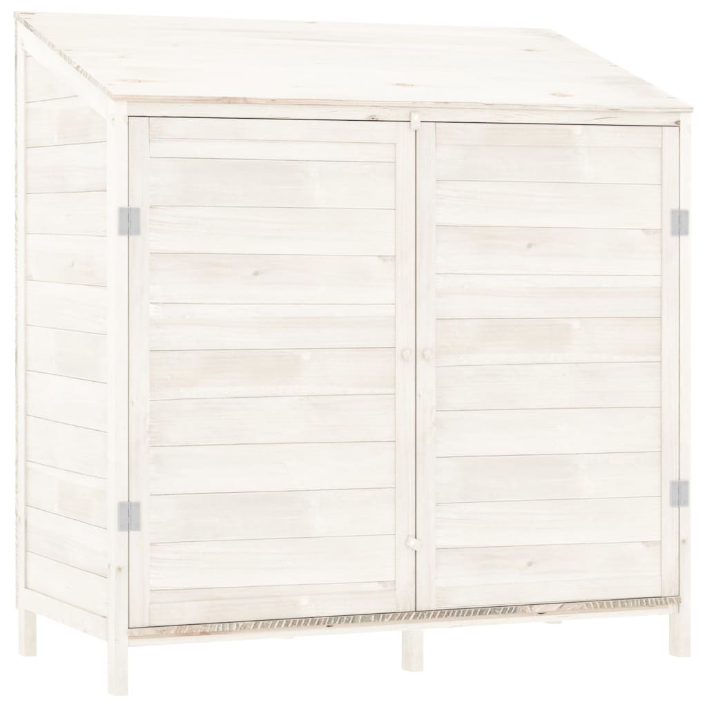 vidaXL Cobertizo de jardín madera de abeto maciza blanco 102x52x112 cm