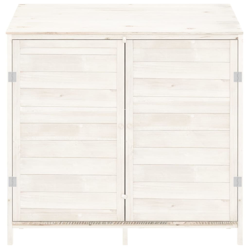 vidaXL Cobertizo de jardín madera de abeto maciza blanco 102x52x112 cm