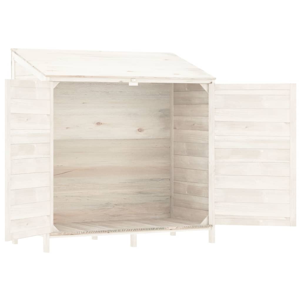 vidaXL Cobertizo de jardín madera de abeto maciza blanco 102x52x112 cm