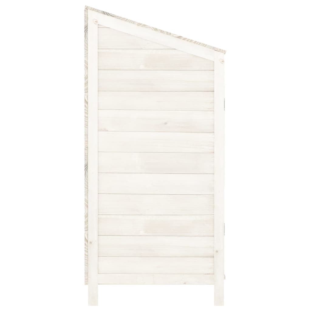 vidaXL Cobertizo de jardín madera de abeto maciza blanco 102x52x112 cm