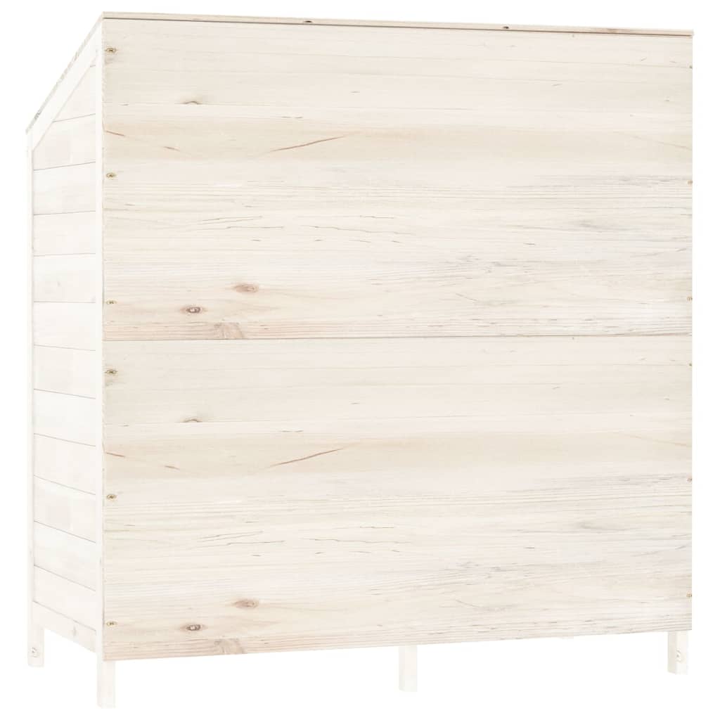 vidaXL Cobertizo de jardín madera de abeto maciza blanco 102x52x112 cm