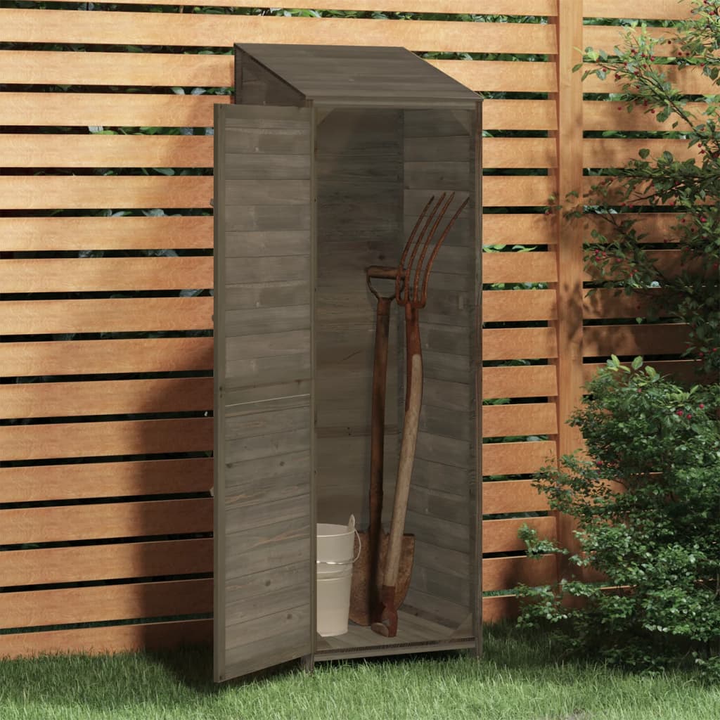 vidaXL Cobertizo de jardín madera maciza abeto antracita 55x52x174,5cm