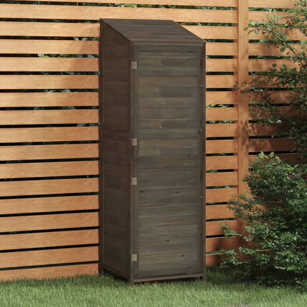 vidaXL Cobertizo de jardín madera maciza abeto antracita 55x52x174,5cm