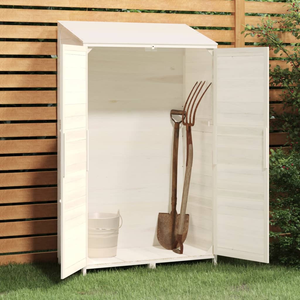 vidaXL Cobertizo de jardín madera maciza abeto blanco 102x52x174,5cm