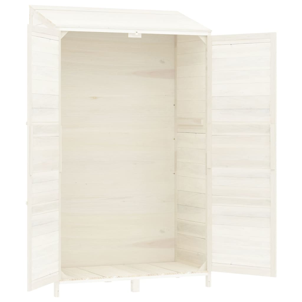 vidaXL Cobertizo de jardín madera maciza abeto blanco 102x52x174,5cm