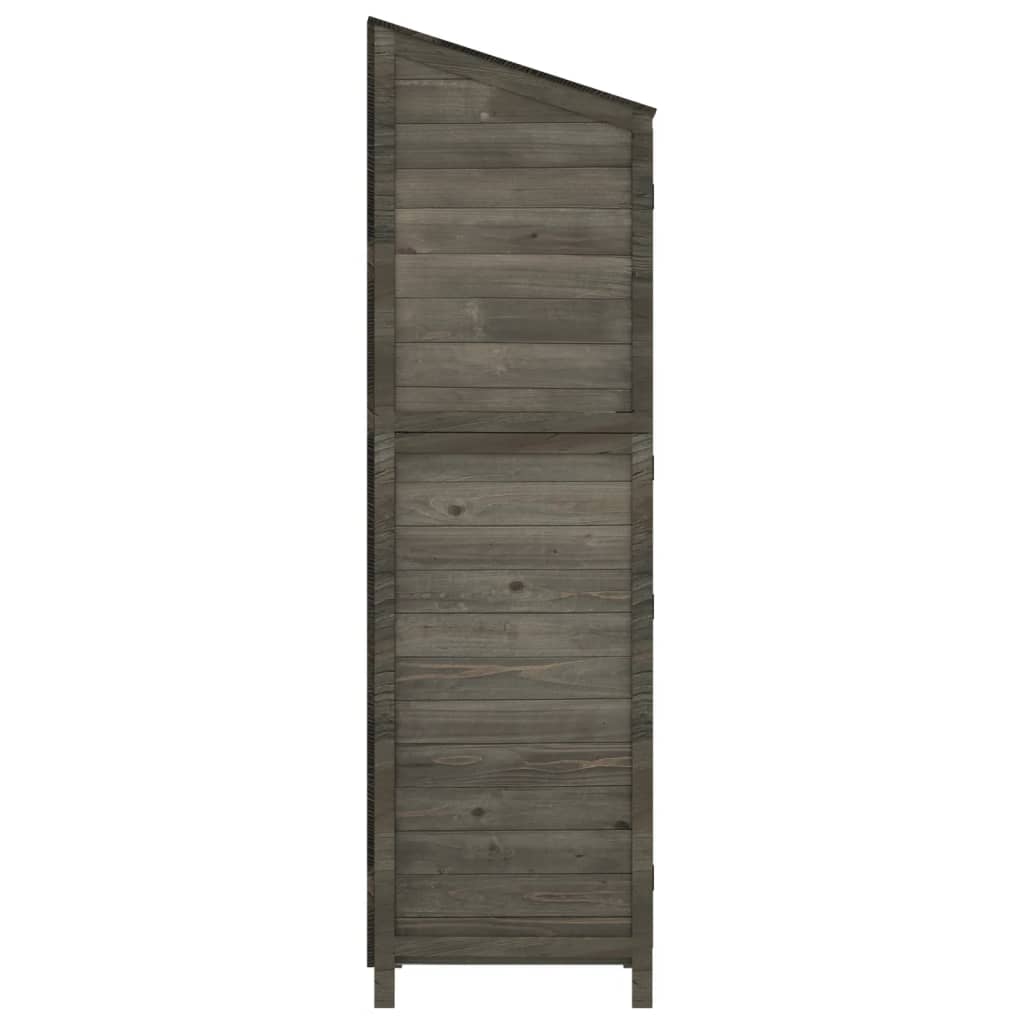 vidaXL Cobertizo jardín madera maciza abeto antracita 102x52x174,5cm