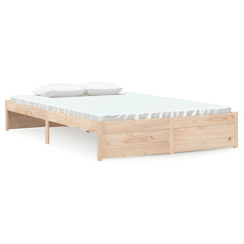 vidaXL Estructura de cama doble sin colchón madera maciza 120x190 cm