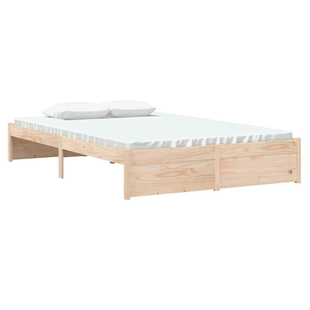 vidaXL Estructura de cama doble sin colchón madera maciza 120x190 cm