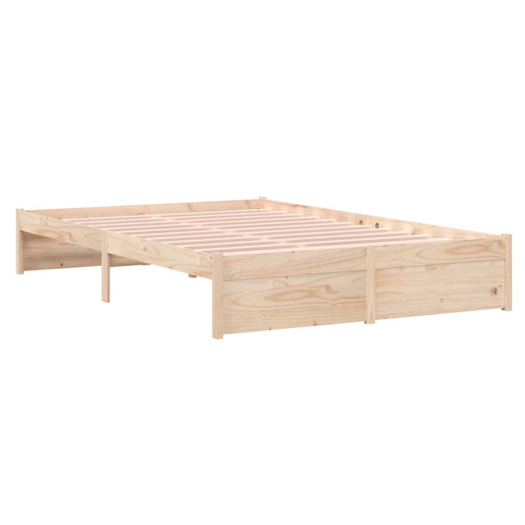 vidaXL Estructura de cama doble sin colchón madera maciza 120x190 cm