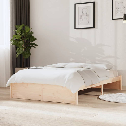 vidaXL Estructura de cama doble sin colchón madera maciza 120x190 cm