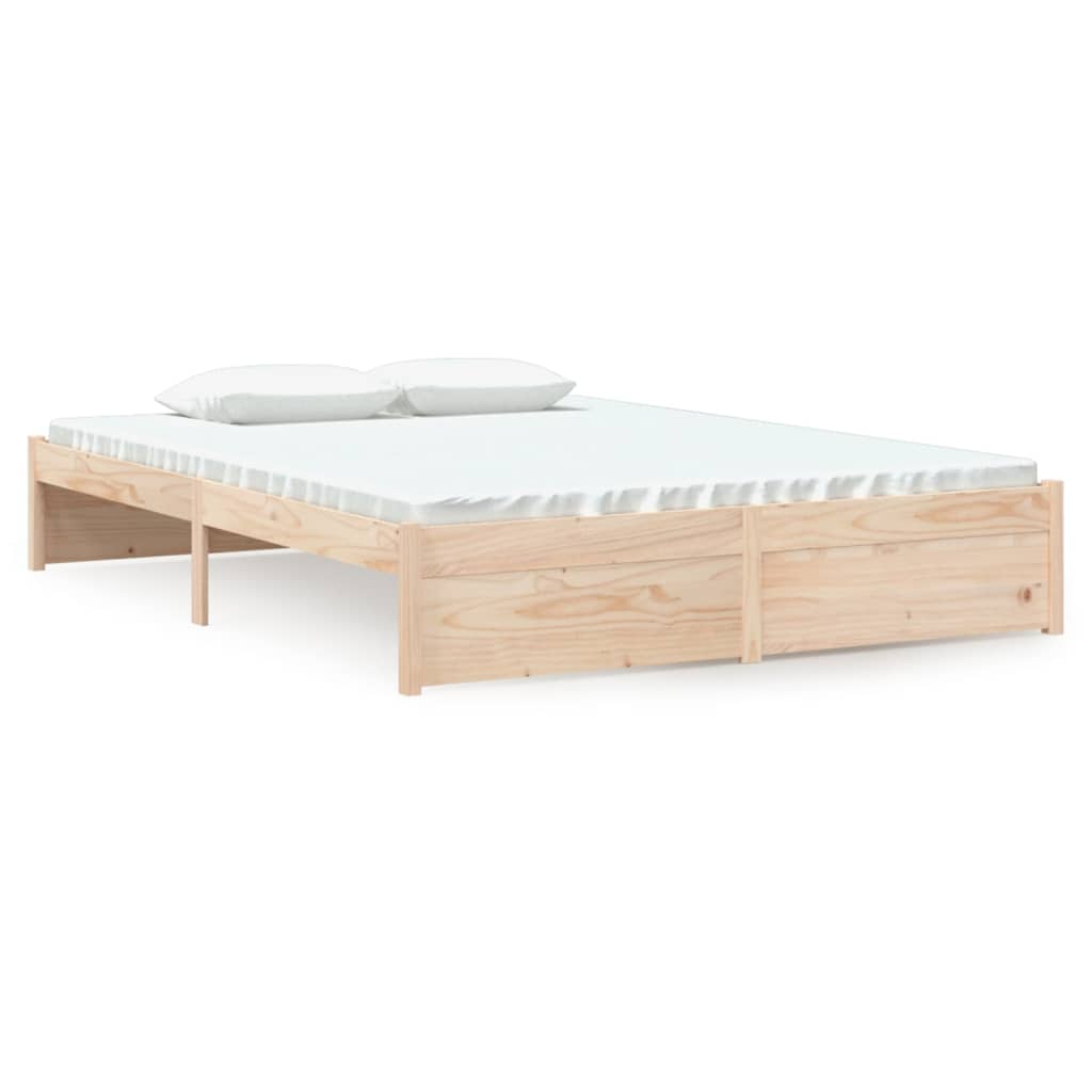 vidaXL Estructura de cama doble sin colchón madera maciza 135x190 cm