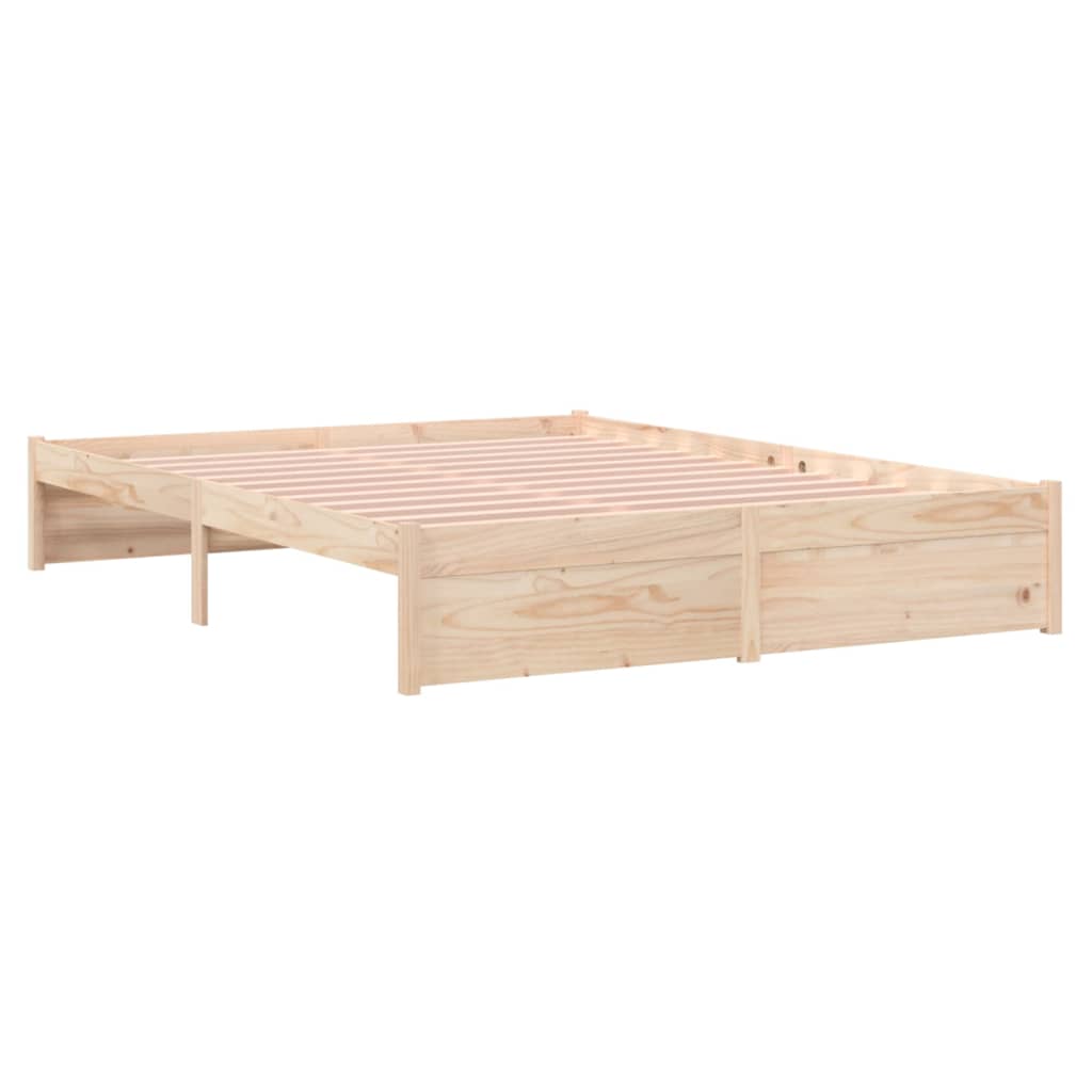 vidaXL Estructura de cama doble sin colchón madera maciza 135x190 cm