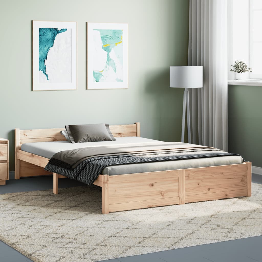 vidaXL Estructura de cama sin colchón madera maciza 140x190 cm