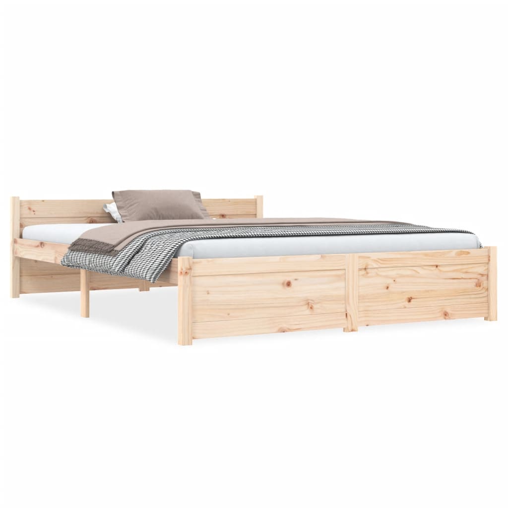 vidaXL Estructura de cama sin colchón madera maciza 140x190 cm