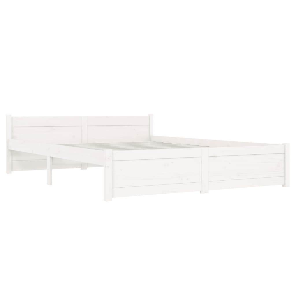 vidaXL Estructura de cama sin colchón madera maciza blanco 140x190 cm