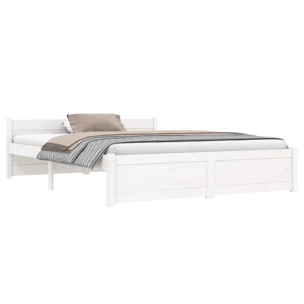 vidaXL Estructura de cama sin colchón madera maciza blanco 140x190 cm