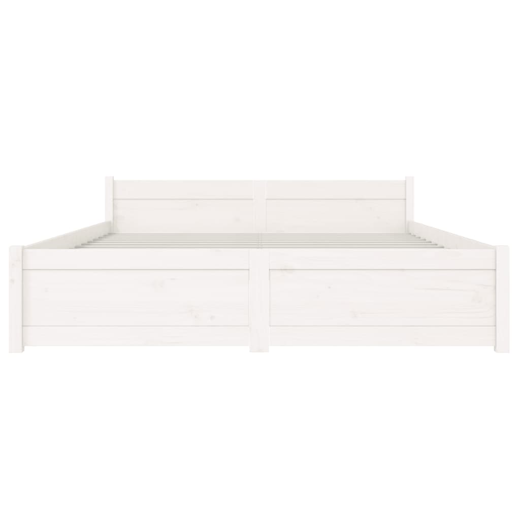 vidaXL Estructura de cama sin colchón madera maciza blanco 140x190 cm