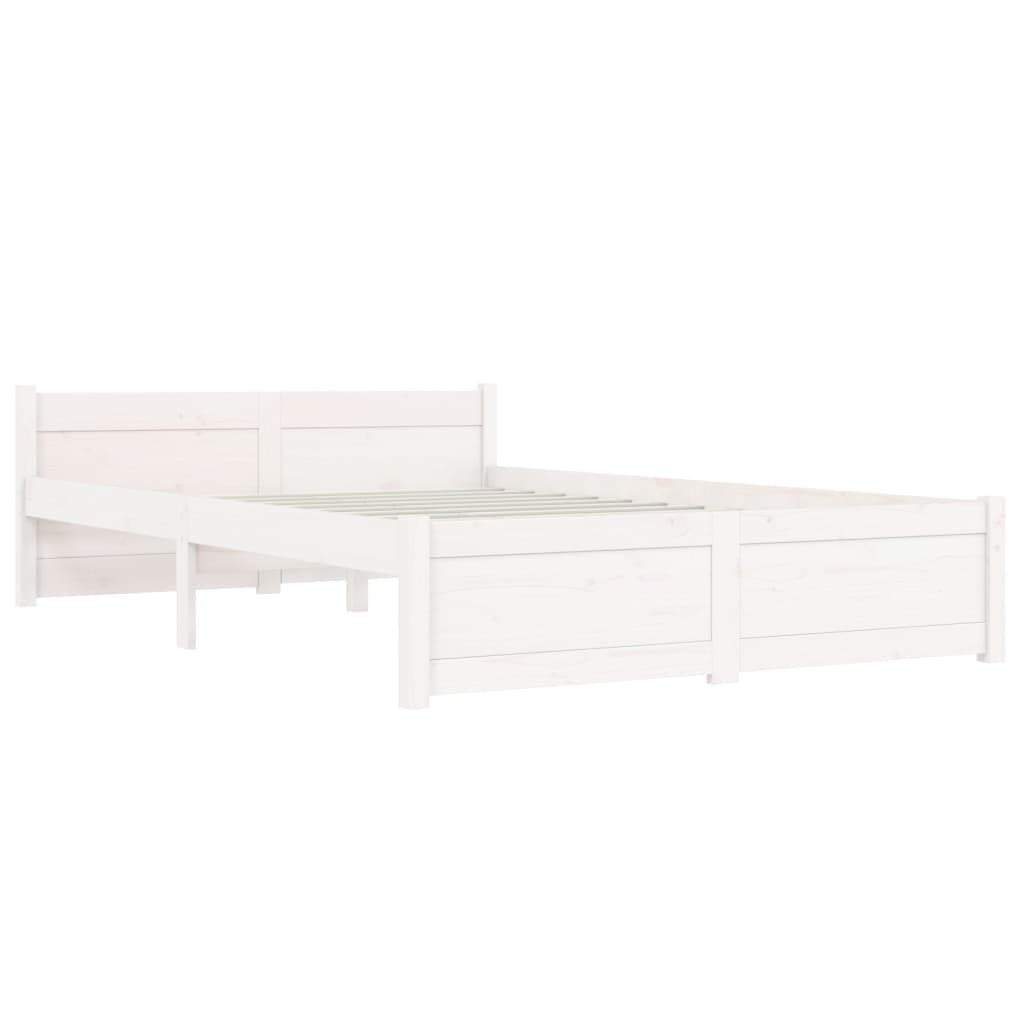 vidaXL Estructura de cama sin colchón madera maciza blanco 120x200 cm