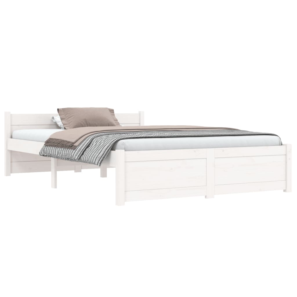 vidaXL Estructura de cama sin colchón madera maciza blanco 120x200 cm