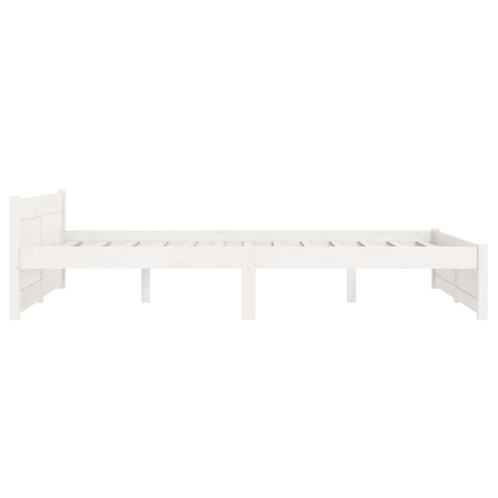 vidaXL Estructura de cama sin colchón madera maciza blanco 120x200 cm