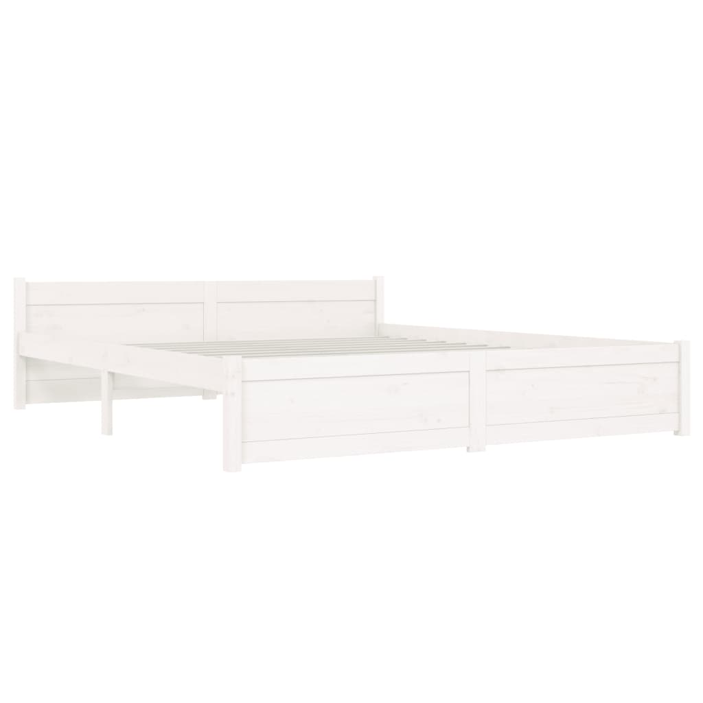 vidaXL Estructura de cama doble sin colchón madera blanco 150x200 cm