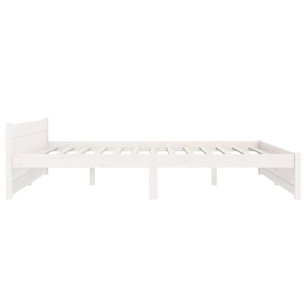 vidaXL Estructura de cama doble sin colchón madera blanco 150x200 cm