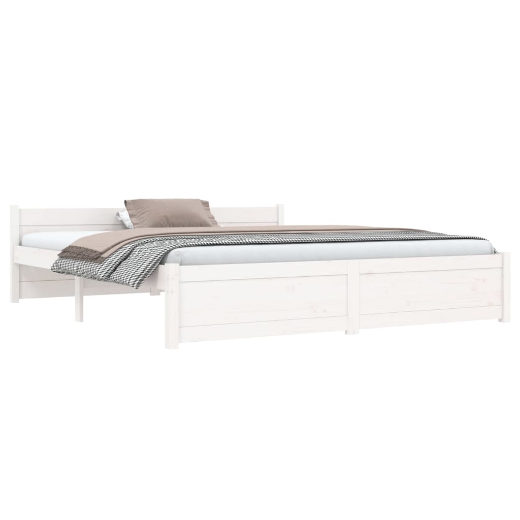 vidaXL Estructura de cama sin colchón madera maciza blanco 160x200 cm