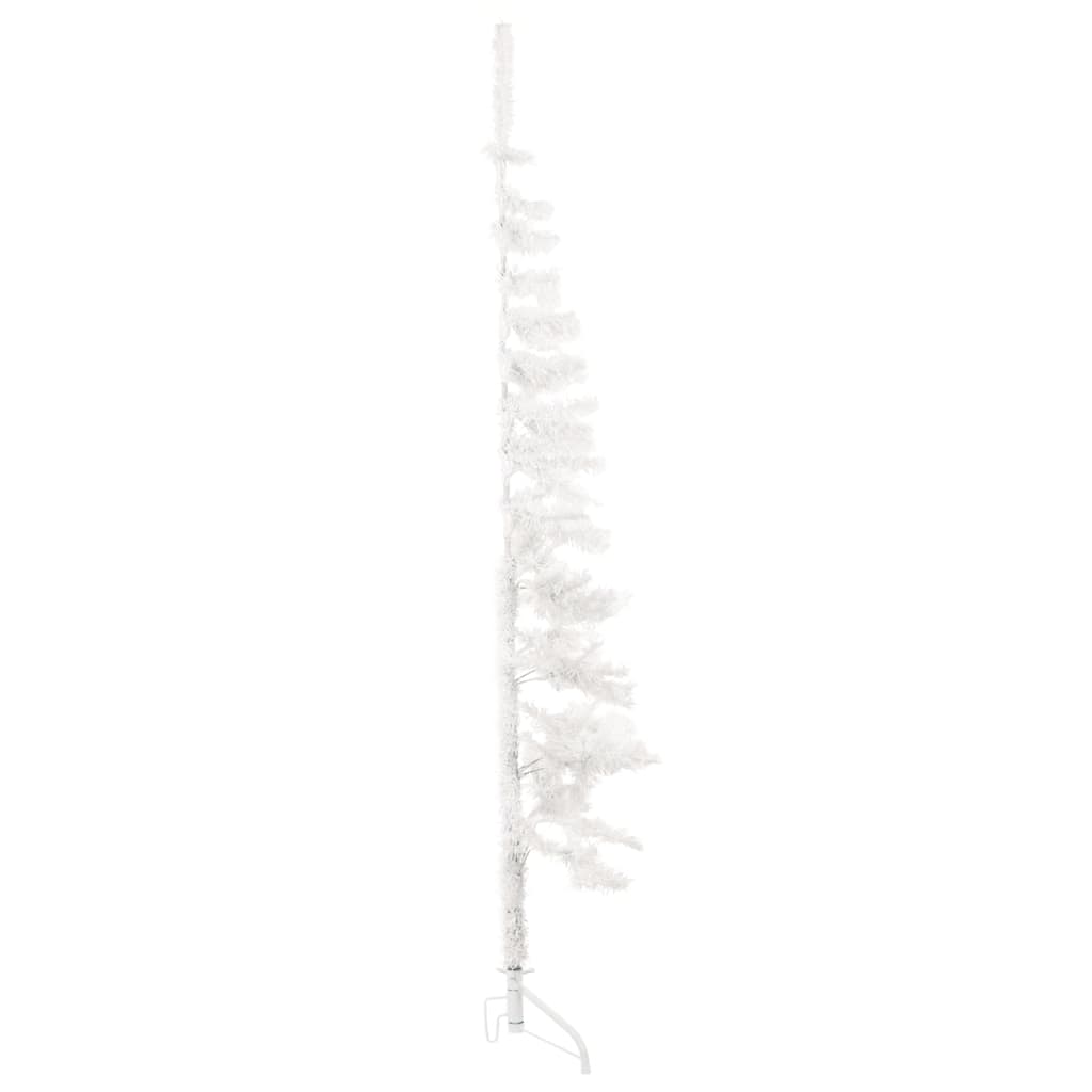 vidaXL Medio árbol de Navidad artificial con soporte blanco 120 cm