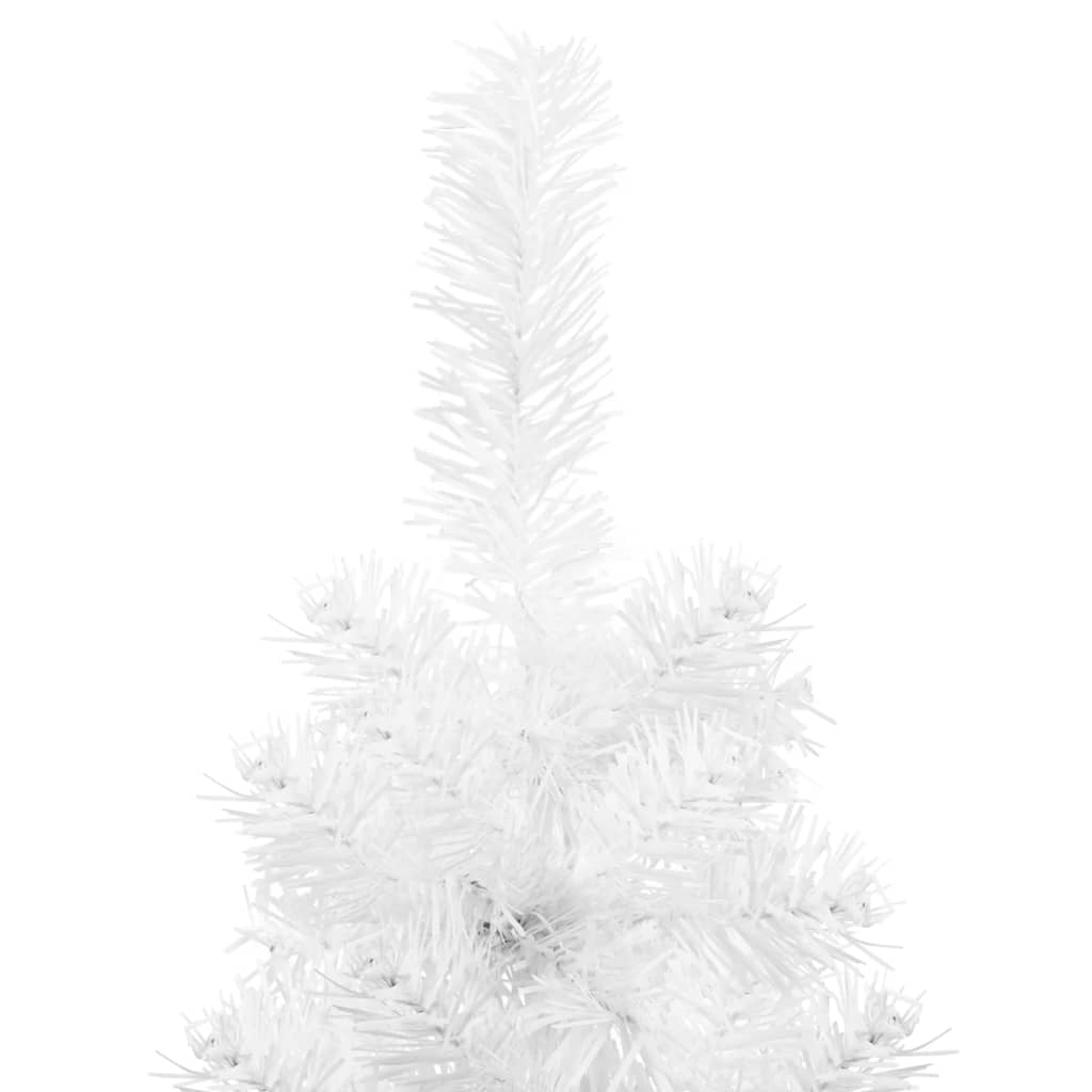 vidaXL Medio árbol de Navidad artificial con soporte blanco 120 cm