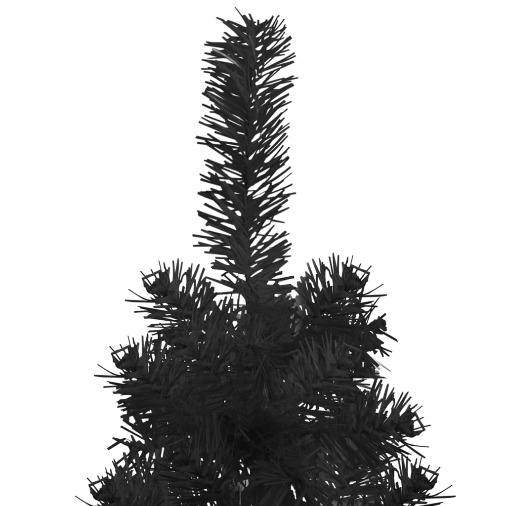 vidaXL Medio árbol de Navidad artificial con soporte negro 120 cm