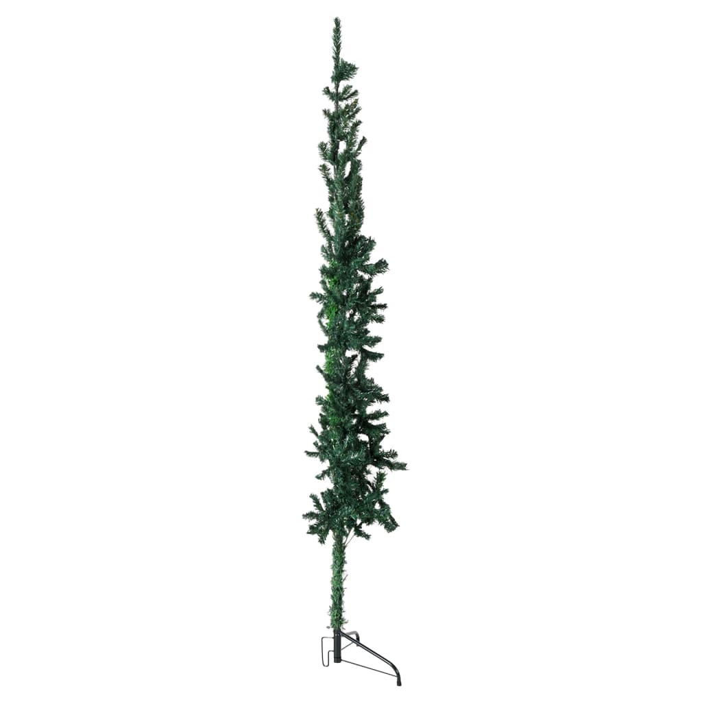 vidaXL Medio árbol de Navidad artificial con soporte verde 120 cm