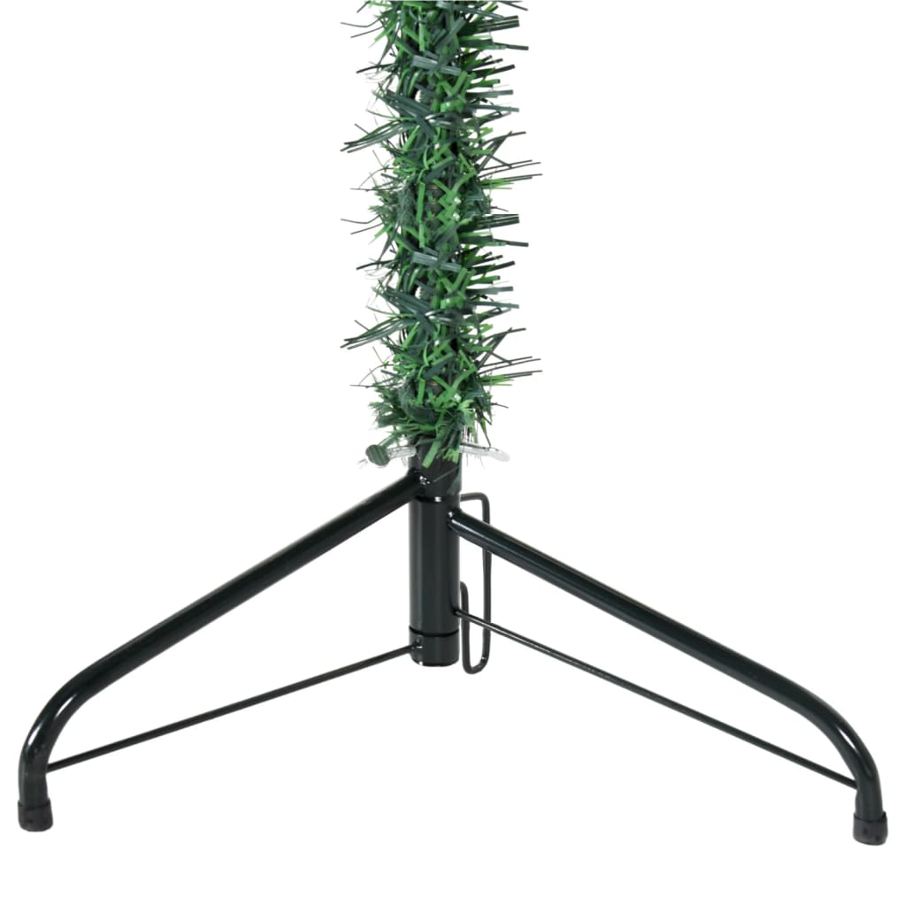 vidaXL Medio árbol de Navidad artificial con soporte verde 120 cm