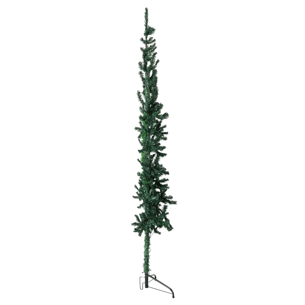 vidaXL Medio árbol de Navidad artificial con soporte verde 180 cm