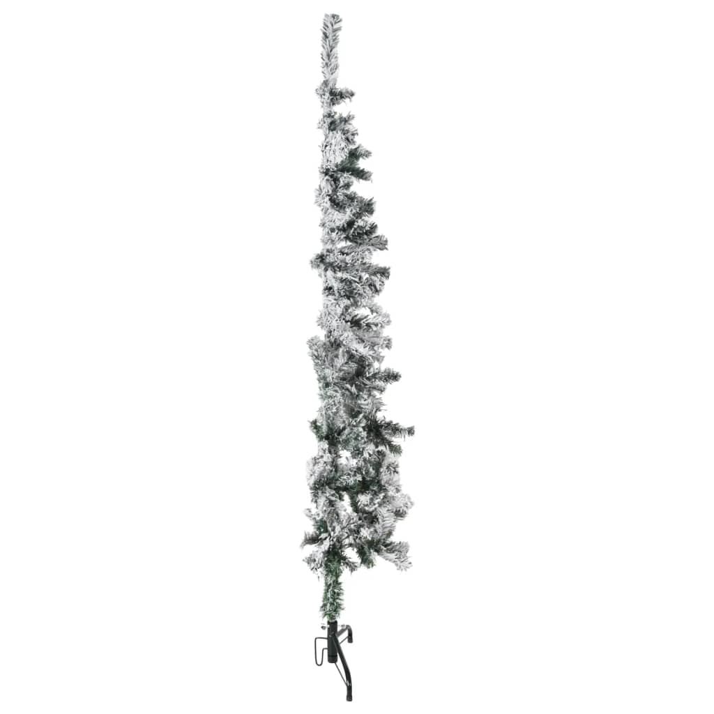 vidaXL Mitad árbol Navidad artificial estrecho con nieve 120 cm