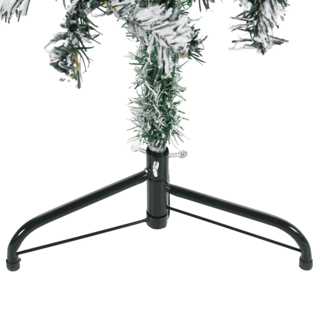 vidaXL Mitad árbol Navidad artificial estrecho con nieve 120 cm