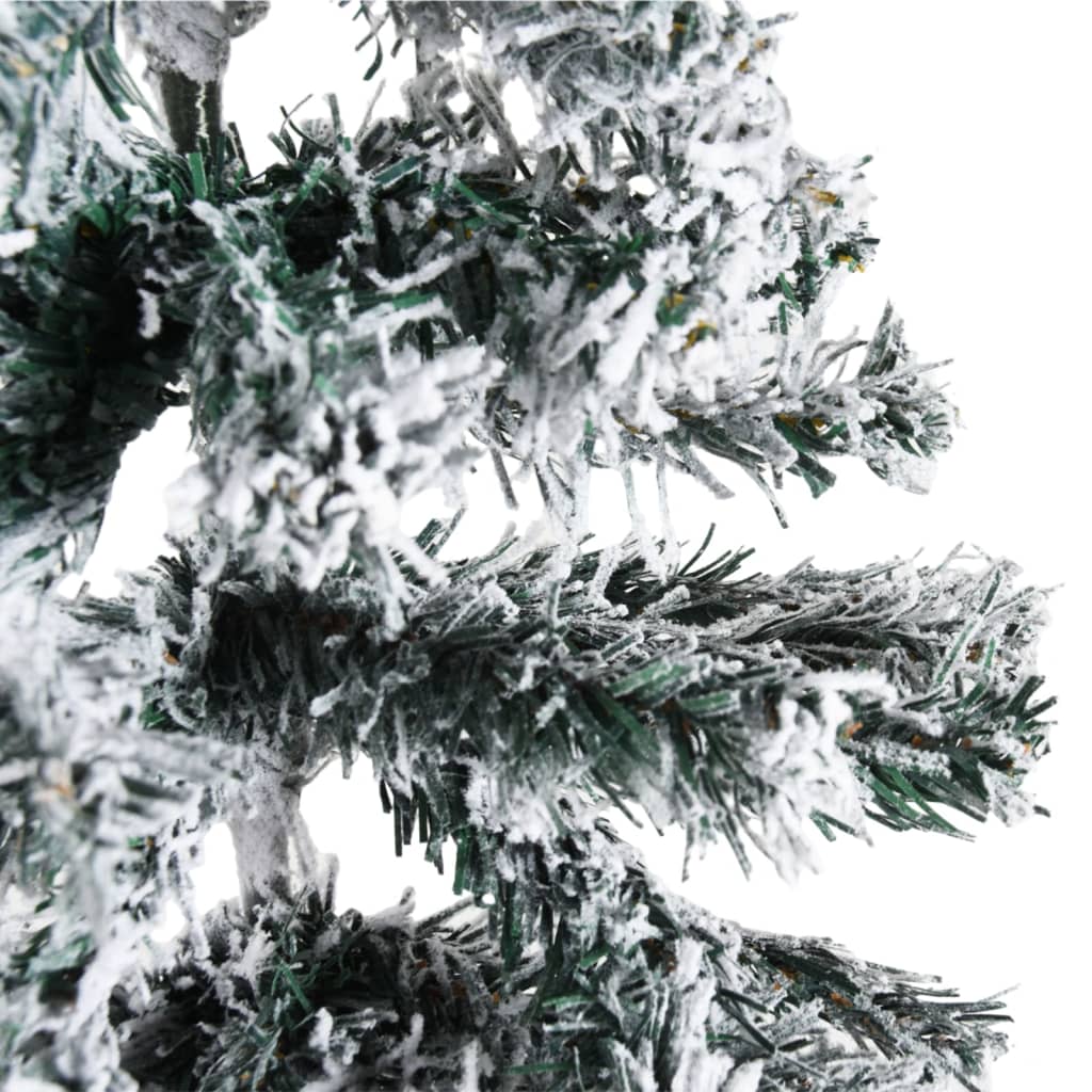 vidaXL Mitad árbol Navidad artificial delgado con nieve 150 cm