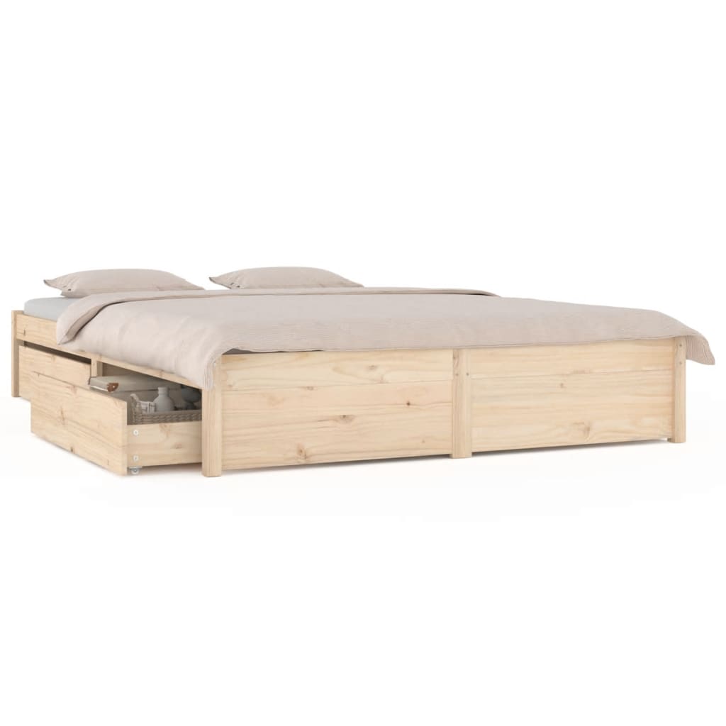 vidaXL Estructura de cama con cajones doble 135x190 cm