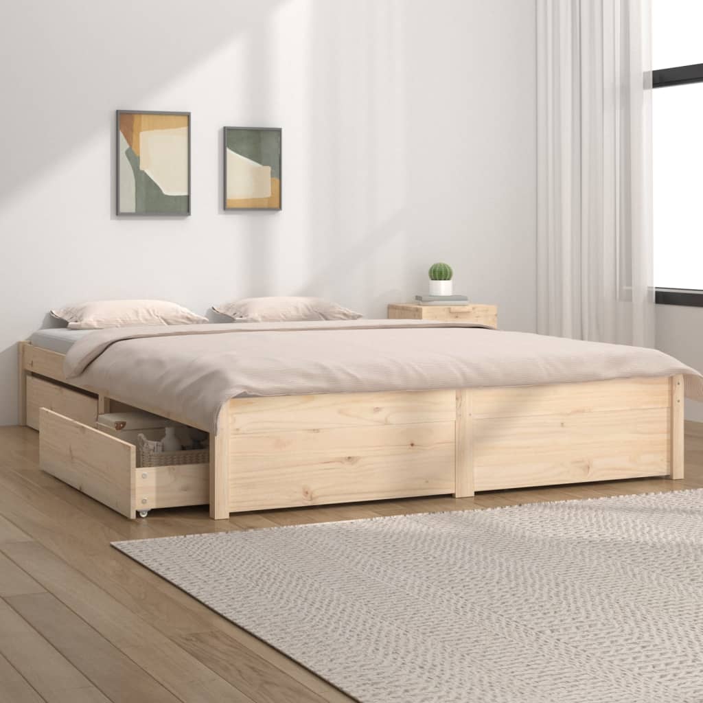 vidaXL Estructura de cama con cajones 140x190 cm