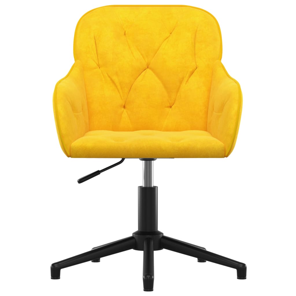 vidaXL Sillas de comedor giratorias 2 uds terciopelo amarillo