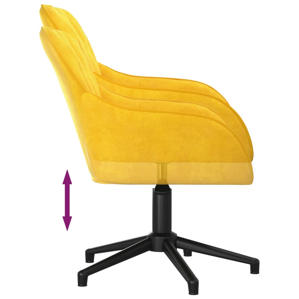 vidaXL Sillas de comedor giratorias 2 uds terciopelo amarillo