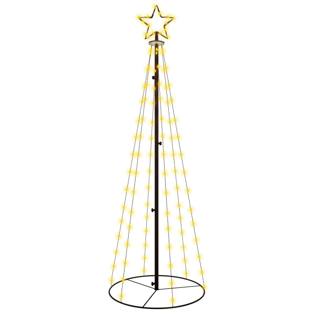 vidaXL Árbol de Navidad cónico 108 LED blanco cálido 70x180 cm