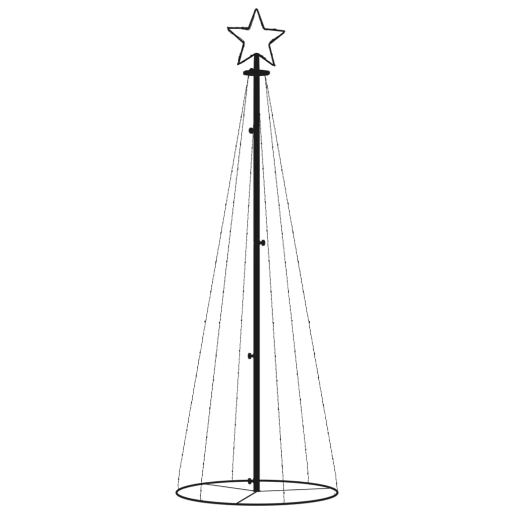 vidaXL Árbol de Navidad cónico 108 LED blanco cálido 70x180 cm