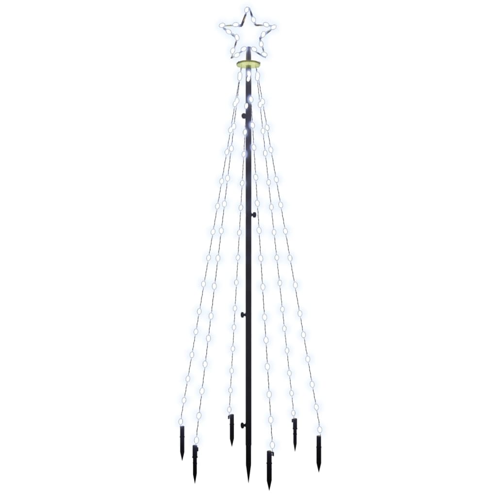 vidaXL Árbol de Navidad con pincho 108 LED blanco frío 180 cm