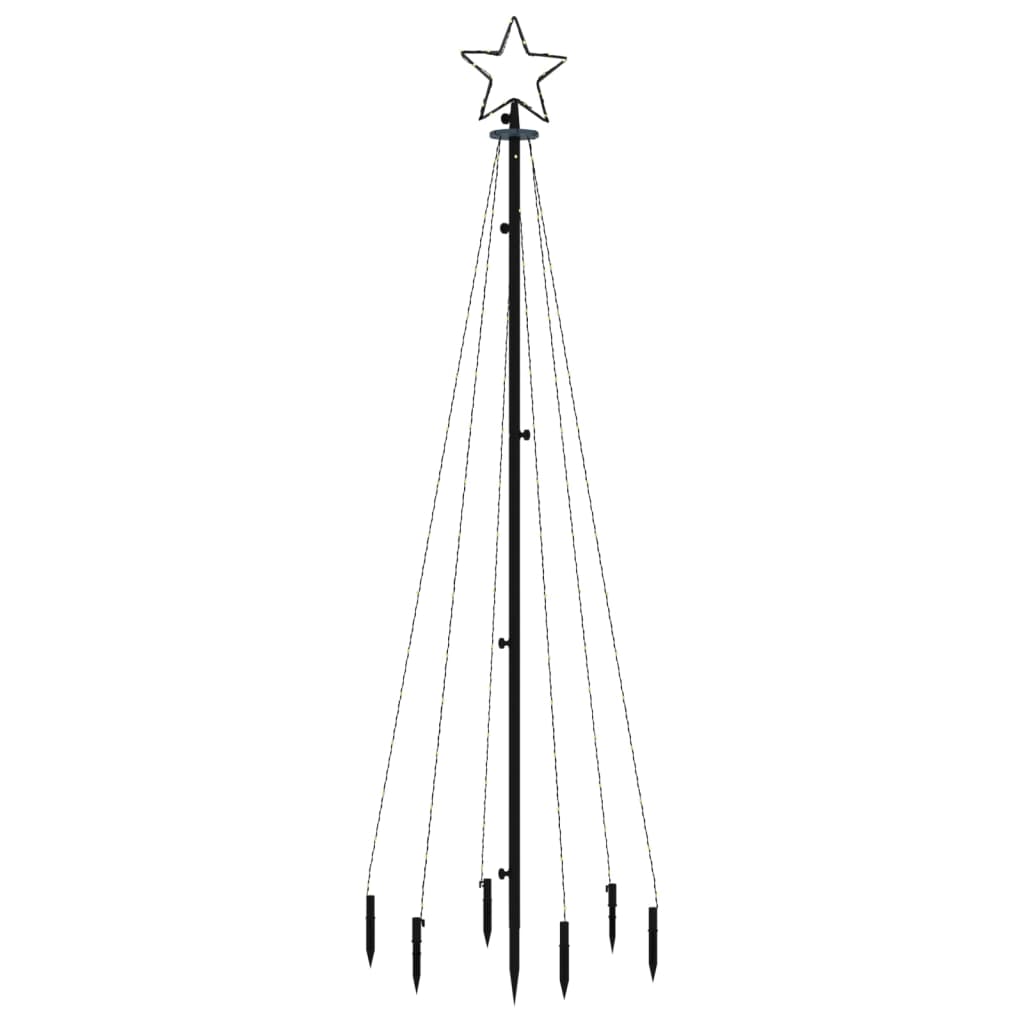 vidaXL Árbol de Navidad con pincho 108 LED blanco frío 180 cm