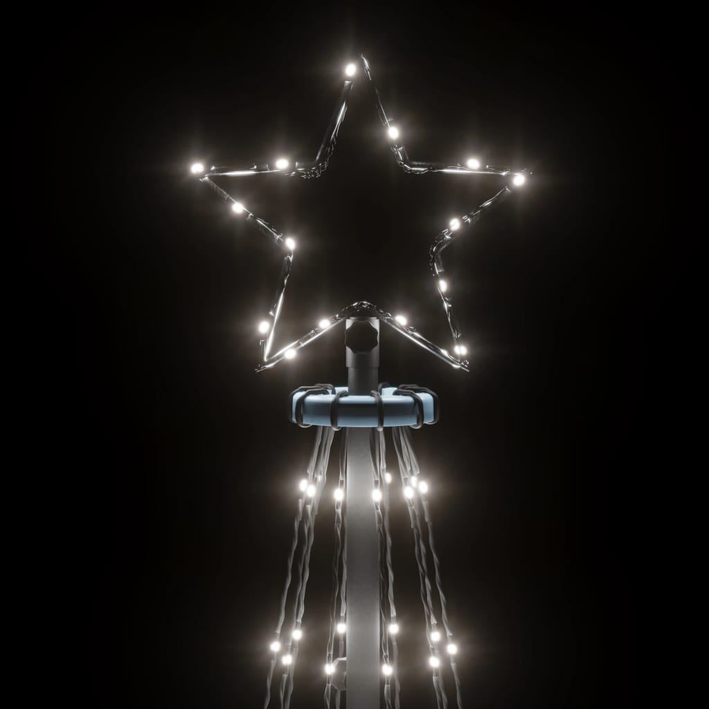 vidaXL Árbol de Navidad con pincho 108 LED blanco frío 180 cm