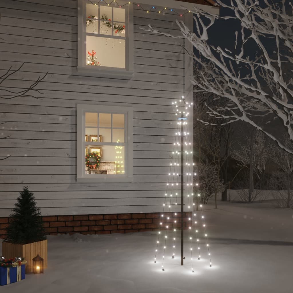 vidaXL Árbol de Navidad con pincho 108 LED blanco frío 180 cm