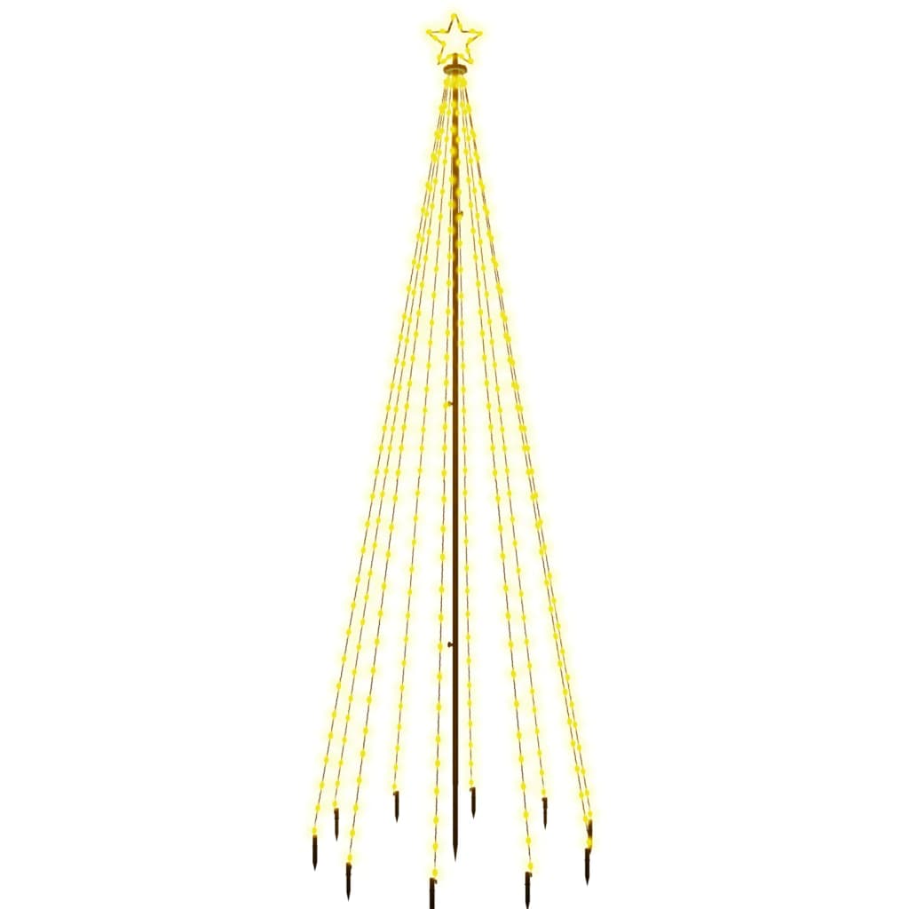 vidaXL Árbol de Navidad con pincho 310 LED blanco cálido 300 cm