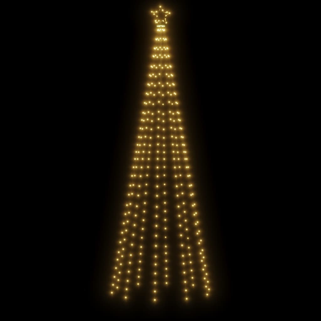 vidaXL Árbol de Navidad con pincho 310 LED blanco cálido 300 cm